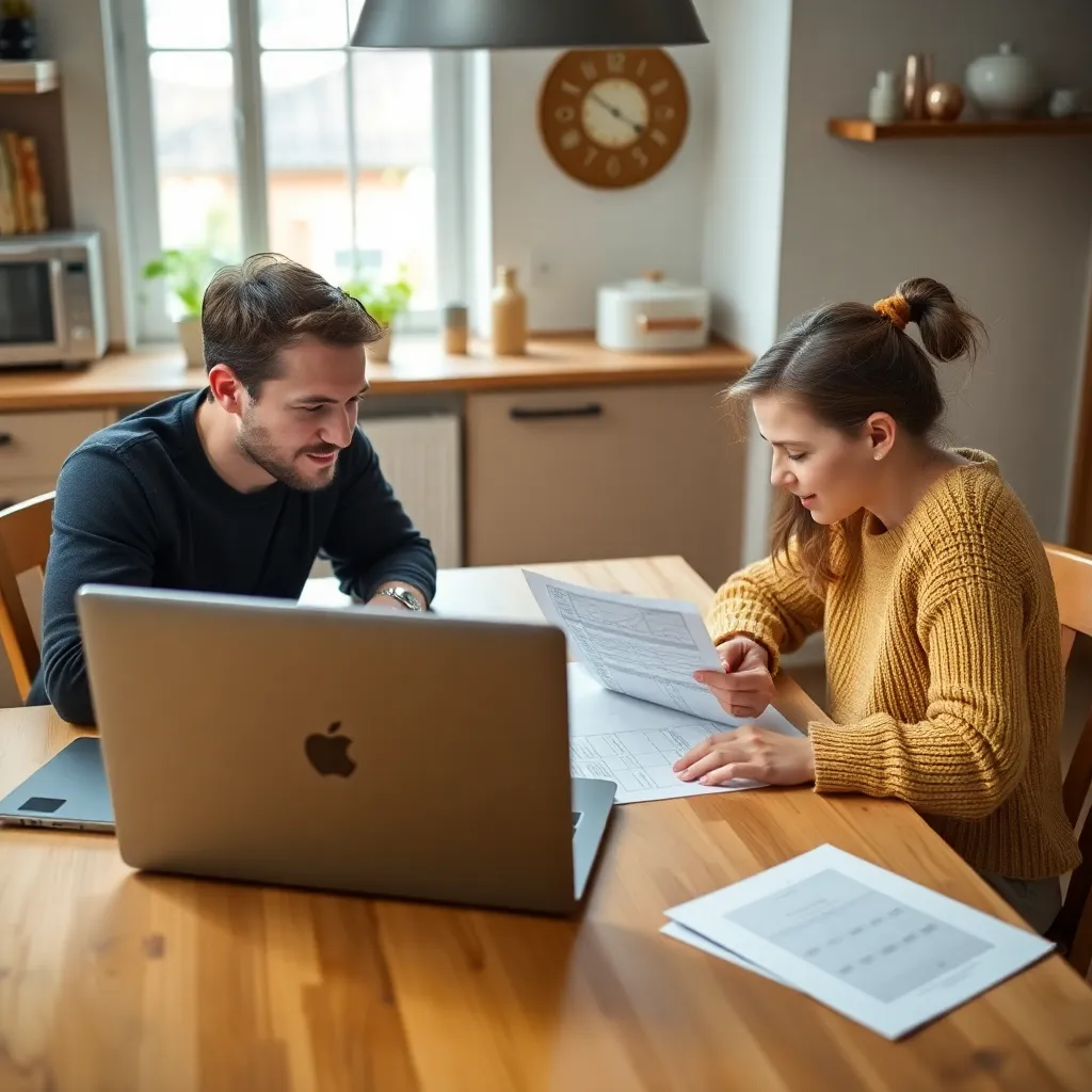 Nederlandse familie die samen hun budget plant aan de keukentafel