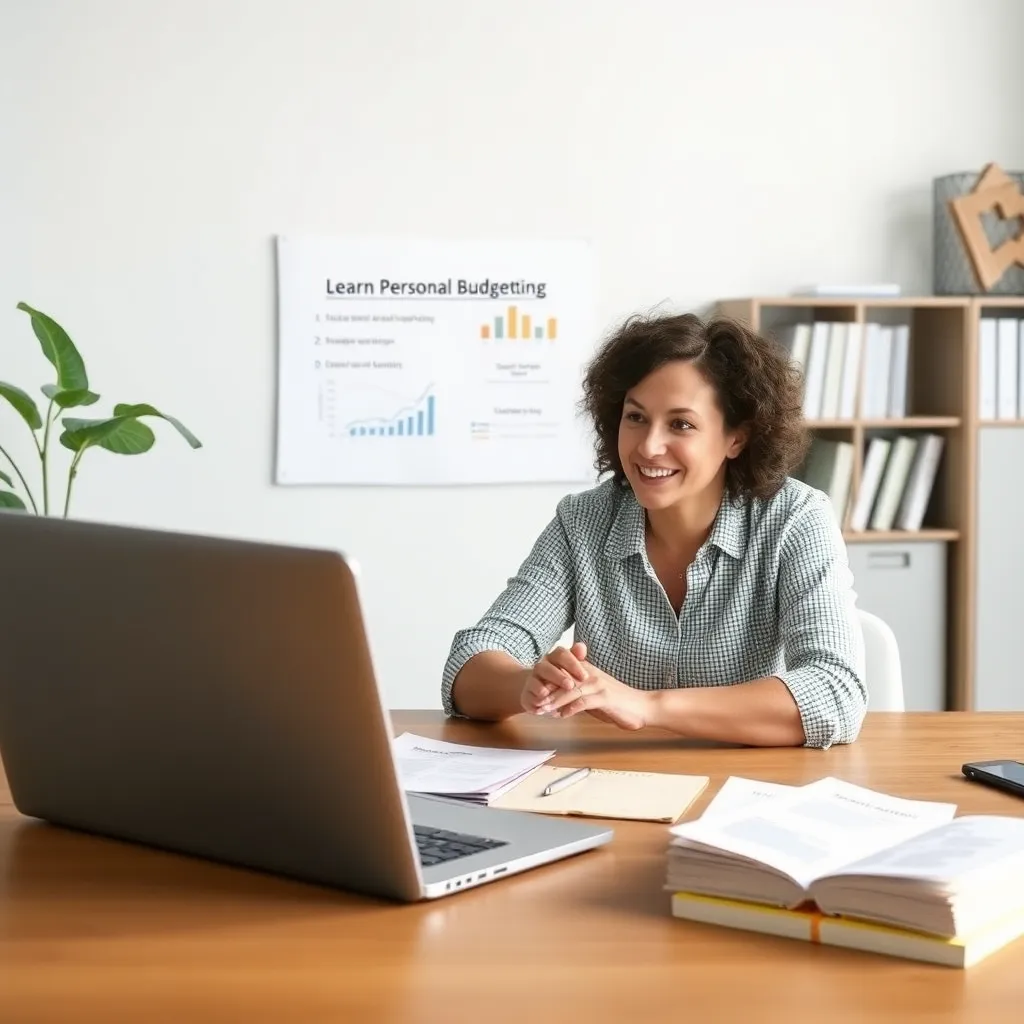 Nederlandse financiële coach die een online workshop geeft
