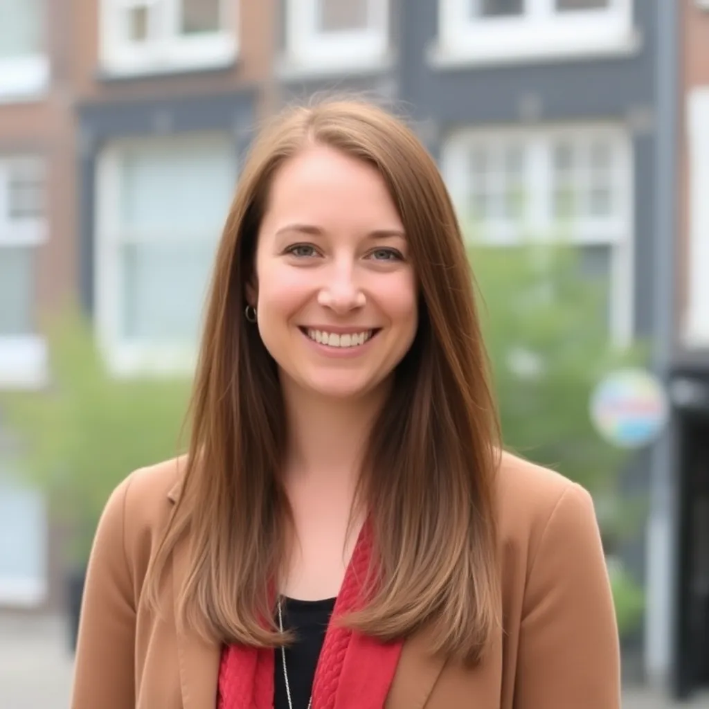 Portret van Lisa uit Amsterdam, een tevreden student